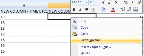 Create a new column --> Copy your hours --> Paste special